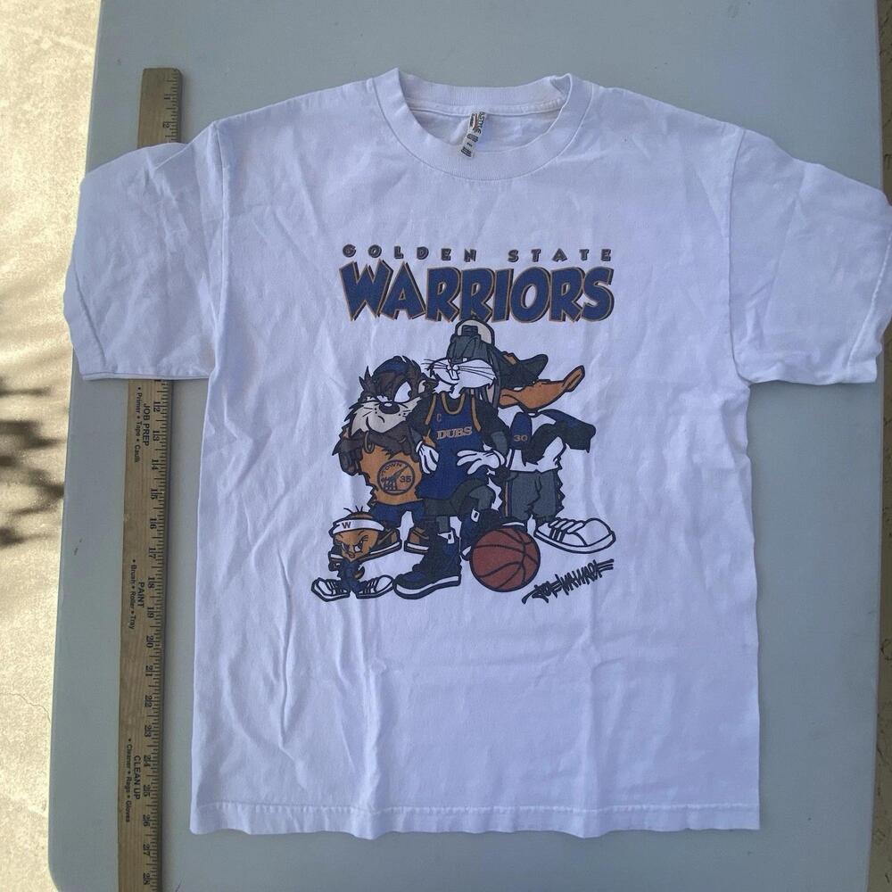 Looney Toons Golden State Warriors Tune Squad Bugs Bunny Tee Shirt Men Medium